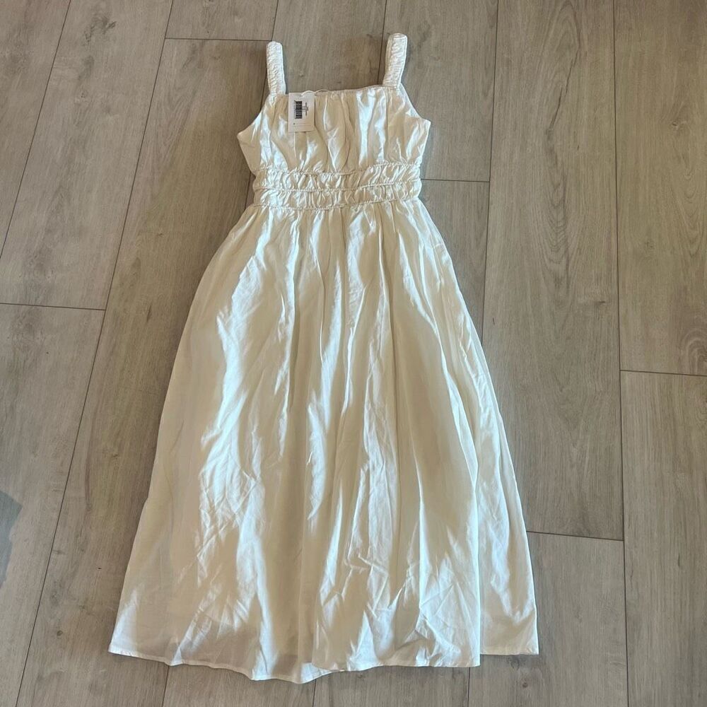 girl and the sun, everleigh midi white dress, size S, new with tags